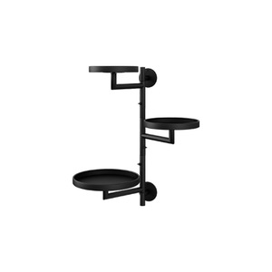 3-Tier <b>Wall</b> <b>Mounted</b> <b>Plant</b> Stand Black Metal Indoor Hanging Flower Rack For Home Decor - Product Image 5