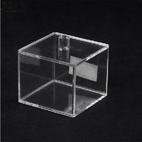 Boîte de rangement en acrylique transparente avec logo personnalisé, boîte rectangulaire en acrylique avec couvercle à charnières