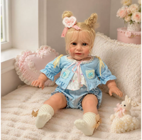 Poupée Reborn de 24 pouces, membres en vinyle, corps en tissu doux, poupée bébé réaliste peinte à la main, jouet compagnon pour enfants, cadeau d'anniversaire ou de vacances