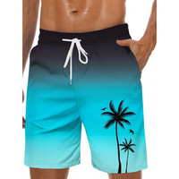 Shorts de bain pour hommes avec logo personnalisé, motif léopard, taille élastique, décontractés, en nylon et polyester, imperméables, séchage rapide, pour la plage