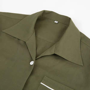 Customized men's <b>bowling</b> color blocking buckle Cuban collar summer short sleeved <b>shirt</b> - Product Image 2