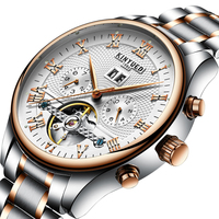 Montre mécanique pour homme, design de luxe, bracelet en cuir, double cadran réversible, best-seller 2026