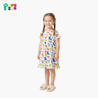 Pakaian Tidur Anak Perempuan Musim Panas Puresun Serat Bambu Custom, Cetakan Kartun, 100% Katun Organik, Nyaman
