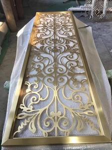 Partición decorativa Divisor de pared moderno <span class=keywords><strong>Separador</strong></span> de pantalla <span class=keywords><strong>Separador</strong></span> de acero inoxidable Divisor de salón de particiones doradas - Product Image 3