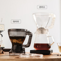 PSC 600ml 20oz Infuseur à thé magique écologique, ensemble de théière de luxe en plastique facile à nettoyer avec base en PC, pour le thé de l'après-midi