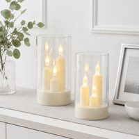 Ensemble de décorations d'intérieur en plastique à piles, style multi-bougie, lampe à bougie LED sans flamme, écologique et décorative