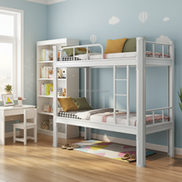 Lits superposés à deux étages Cadre métallique Profil bas Design minimaliste Dortoir scolaire Hôpital Hôtel Appartement Chambre