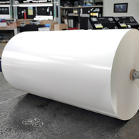 Papier couché semi-brillant 80 g/m² en rouleau jumbo, étiquettes autocollantes à forte adhérence, forme ronde, pour la promotion et l'utilisation en épicerie