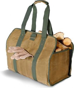 Échantillon gratuit de porte-bûches de bois de chauffage avec poignées, porte-bûches de bois de chauffage en toile, accessoires de poêle à bois cheminée - Product Image 1