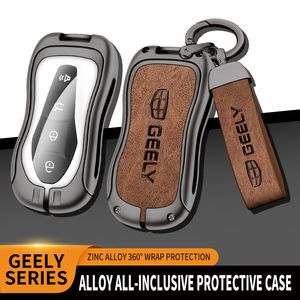 Custodia per chiave auto in pelle in lega di zinco per Geely New Emgrand GS X6 Azkarra Tugella FY11 <span class=keywords><strong>Atlas</strong></span> <span class=keywords><strong>Pro</strong></span> SUV EC7 Protector portachiavi - Product Image 2