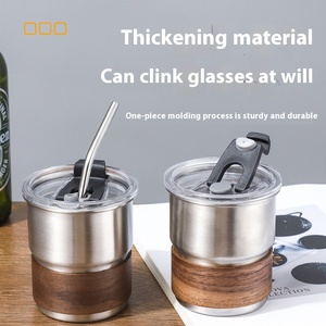 Tazza di birra 304 in acciaio inossidabile con Logo all'aperto bottiglia di Thermos da campeggio con <span class=keywords><strong>Design</strong></span> classico tazza regalo impilata - Product Image 2