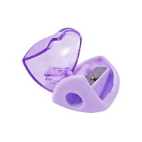 Foska capuchon de ruban transparent quatre couleurs amour monotrou en plastique nouveauté taille-crayon promotionnel pour l'école et le bureau