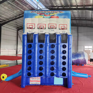 เกมยิงบาสเก็ตบอลแบบ6 IN-A-ROW แบบเป่าลมกลางแจ้งเกรดเชิงพาณิชย์ใช้สำหรับงานคาร์นิวัลคริสต์มาส - Product Image 1