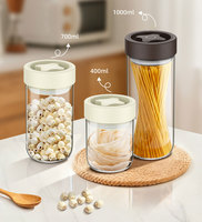 Récipient en verre de qualité alimentaire spécial, transparent, à pression négative, pour le stockage sous vide, pot hermétique à visser pour les grains de café