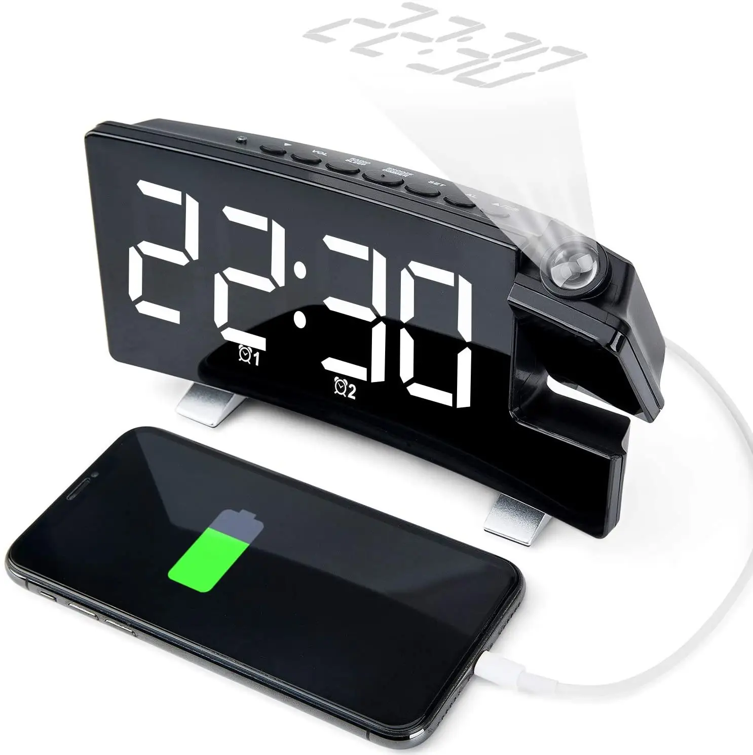 2020 Gift Item Illuminating Alarm Clocks with USB Phone Charger Electronic Smart Clock