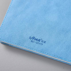 Pequeño termo de tapa dura azul Bloc de notas diario con pluma bucle y gran bolsillo para teléfono - Product Image 2