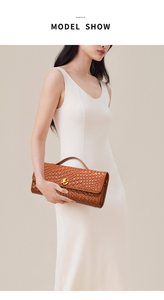 Sac à bandoulière tissé à la main en gros <span class=keywords><strong>d</strong></span>'usine, pochette <span class=keywords><strong>de</strong></span> <span class=keywords><strong>soirée</strong></span> élégante à texture raffinée, portefeuille bandoulière pour femme - Product Image 2