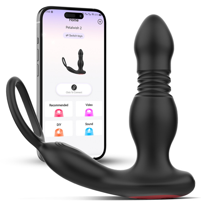 Men's Remote App-Control Prostate Massager Telescopic Anal Vibrator Plug Masturbation Sex Toy for Man Wholesale USB Rechargeable