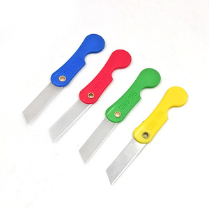 Folding Mini Utility Knife Stainless Steel Blade Plastic Handle Craft Paper Cutter Random Color Office Stationery Tool - Product Image 3