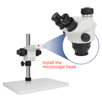 Soporte de Elevación para Microscopio Estéreo, Ajuste Fino de Enfoque, Brazo Ajustable de Metal, Enfoque Fino de 0.02mm de Precisión, Uso en Investigación de Laboratorio, Zoom