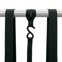 Sangle de fixation réglable de 1 pouce avec boucle à came et crochet à ressort |   Sangle de fixation cargo en polyester noir, résistance à la rupture 800 kg