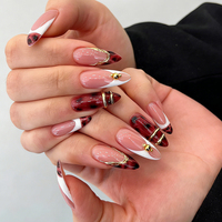 Uñas Postizas de ABS en Color Sólido, Extra Cortas, Cuadradas, Estilo Stiletto, 24 Piezas, Reutilizables, para Salón y Uso Doméstico