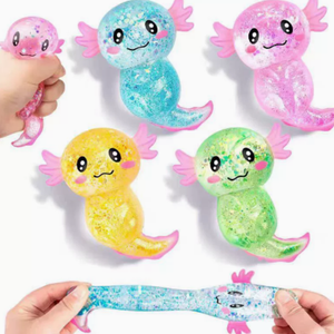 Jouet sensoriel extensible en forme d'axolotl scintillant, boule de sucre moelleuse anti-stress pour enfants - Product Image 5