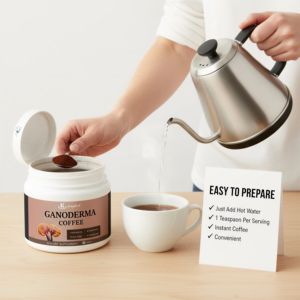 Café Reishi KangHerb, Mezcla Premium OEM de Especias y Hierbas para Cafeterías, Extracto de <span class=keywords><strong>Ganoderma</strong></span> <span class=keywords><strong>Lucidum</strong></span>, Café Instantáneo de Hierbas Negras - Product Image 1