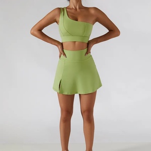 Conjunto <span class=keywords><strong>Deportivo</strong></span> para Mujer Lanyu, Falda-Pantalón de Golf de Cintura Alta, <span class=keywords><strong>Sujetador</strong></span> <span class=keywords><strong>Deportivo</strong></span> de Un Hombro, Talla <span class=keywords><strong>XL</strong></span>, Falda de Tenis Estampada, Conjunto de 2 Piezas, Pantalones Cortos Transpirables - Product Image 2