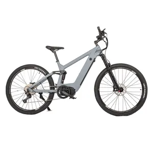 ECT09 Electric Bicycle 48V 500W Mid Drive Motor Full Suspension Hidden Battery Ebike for Adults