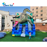 Jeux de glisse gonflables en forme de crocodile moche, équipement de glisse gonflable à air sec et vif, château gonflable avec glissoire pour la cour