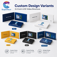 Carte de visite promotionnelle vidéo pour entreprise avec impression CMJN, écran LCD 2,4 pouces haute résolution 320x240, idéale pour le branding de luxe