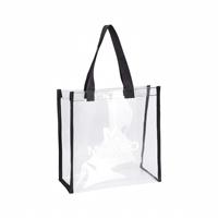 Sac fourre-tout transparent en PVC personnalisé avec logo imprimé, sac à main en plastique imperméable pour événements promotionnels