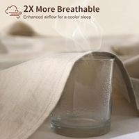 Draps-housses 100% lin pur français, taille Queen, respirants, doux, anti-humidité, 400 fils, poche profonde de 16 pouces, ensemble de 4 pièces