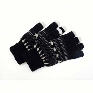 Venta Directa de Fábrica, Guantes con Pantalla Táctil, Guantes de Punto Jacquard para Adultos, Guantes de Invierno - Product Image 1