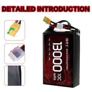 Высокая плотность энергии 13000 мАч 10C 44,4 В 12S аккумулятор для дрона твердотельный Аккумулятор для больших моделей дронов для длительного полета - Product Image 4