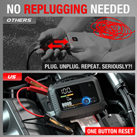 Démarreur de batterie portable multifonction 8-en-1 PRO pour moto, camion, voiture, avec batterie externe et compresseur de gonflage 12V 3400A 16000mAh