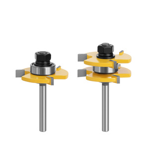 Fresa para madera Lavie en forma de T con vástago de 1/4 y 3 dientes para juntas dentadas - Product Image 5