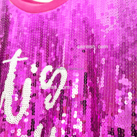 Saireish violet robe à paillettes pour femmes 'c'est mon anniversaire' lettre grande taille droite naturel perlé décontracté Vestidos De Mujer