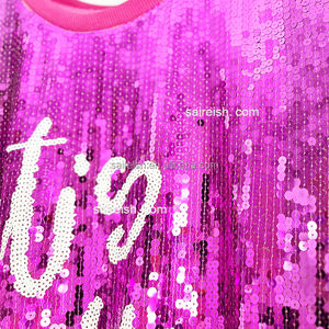 Saireish ชุดเดรสปักเลื่อมสีม่วงสำหรับผู้หญิง, ชุดเดรสลำลองประดับลูกปัดธรรมชาติทรงตรงไซส์ใหญ่พิเศษ - Product Image 4