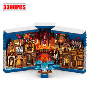 3398 pièces Blocs de construction sur le thème de la librairie <span class=keywords><strong>Hobbit</strong></span>, jouets d'assemblage, décoration de bureau créative, serre-livres, briques de modèle, jouets pour enfants, cadeaux - Product Image 1