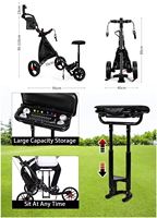 Nouveau design de chariot de golf électrique télécommandé chariot de golf à batterie 45 trous pliable suivez-moi chariot de golf