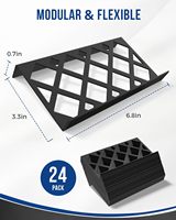 Exhibidores de Acrílico Negro para Tarjetas, 24 Soportes Modulares para Tarjetas Deportivas, Exhibidores para Tarjetas de Juegos de Mesa