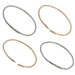 Yiwu Aceon velo in acciaio inox coda di <span class=keywords><strong>volpe</strong></span> catena a maglie strette donne elegante catena rotonda cilindro chiusura a scatto braccialetto - Product Image 2