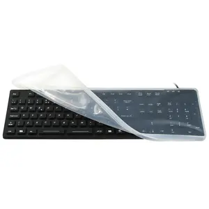 IKB105M Keyboard Kabel Silikon Sepenuhnya Disegel Dapat Dicuci Keyboard 104/105 Tombol Yang Disebut