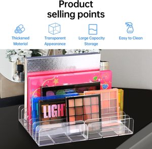 7 Grid Makeup <b>Rack</b> PS Clear Organizer Wholesale Export Retail Supply - Product Image 3