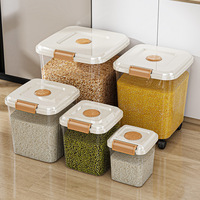 Distributeur de stockage en plastique, anti-insectes, anti-humidité, pot de stockage hermétique transparent pour riz et farine