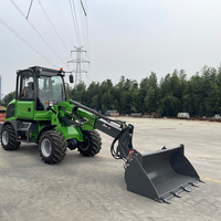 Chargeur électrique chinois neuf de 1,2 tonne (1200 kg) alimenté par batterie, multifonction, petit chargeur télescopique avec cabine