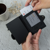 Dompet Pintar Minimalis Casekey Custom NFC RFID Protection Thin GPS Tracker Cardholder dari Kulit PU dengan Fitur Pop Up untuk Kartu