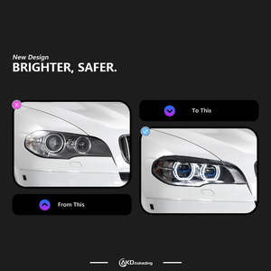 Phares avant LED pour E70 (2007-2013) avec feux de jour, 12V, nouveau design œil de chat, améliore l'esthétique du véhicule - Product Image 5